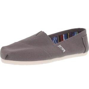 Toms Classic Canvas in Ash Size 10